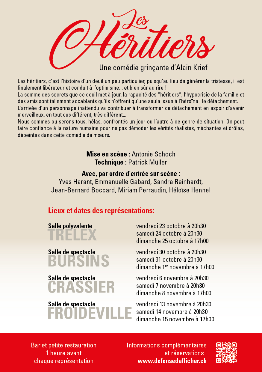 Les Héritiers - flyer verso